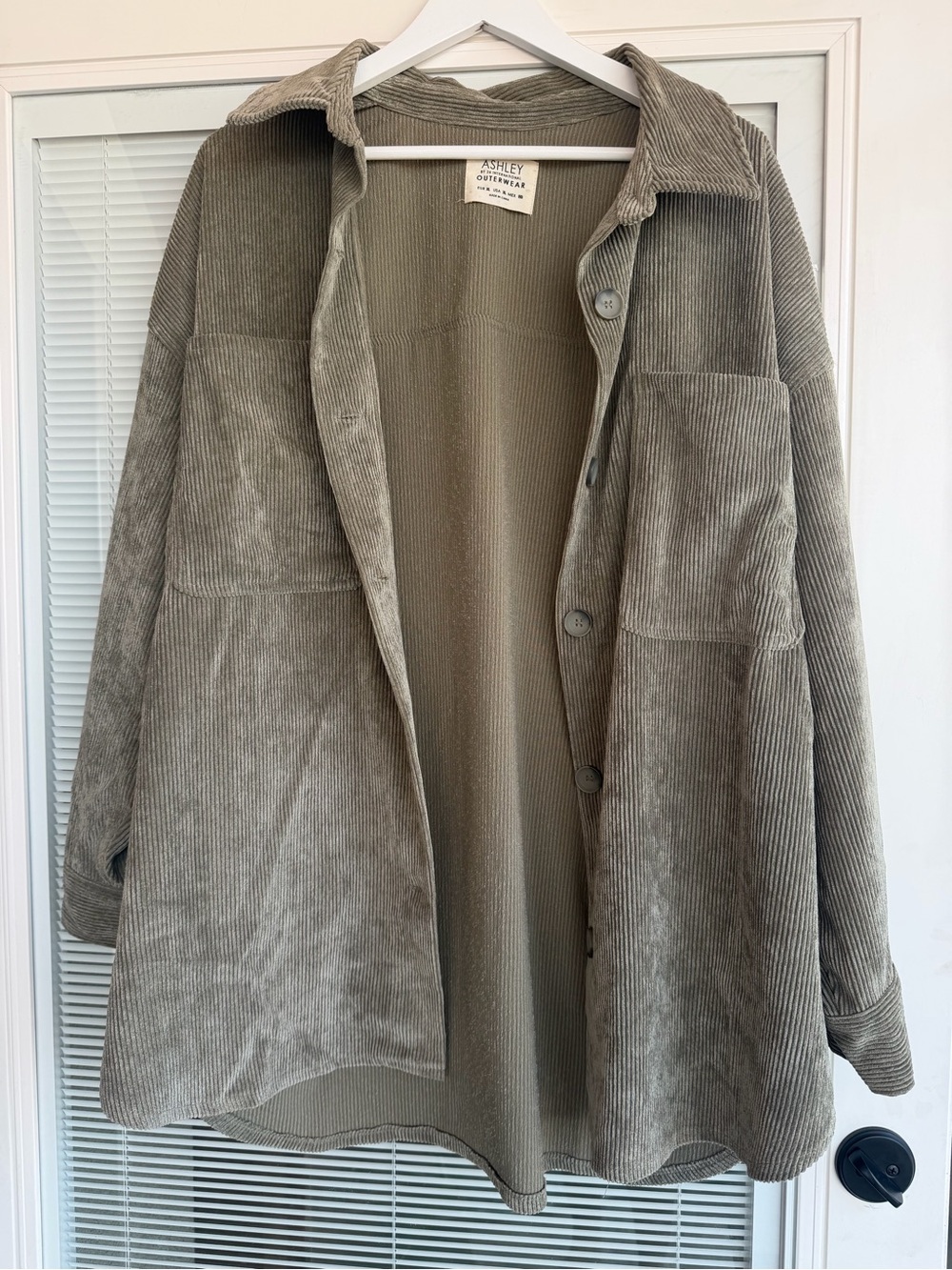 Ashley By 26 International Olive Corduroy Shacket